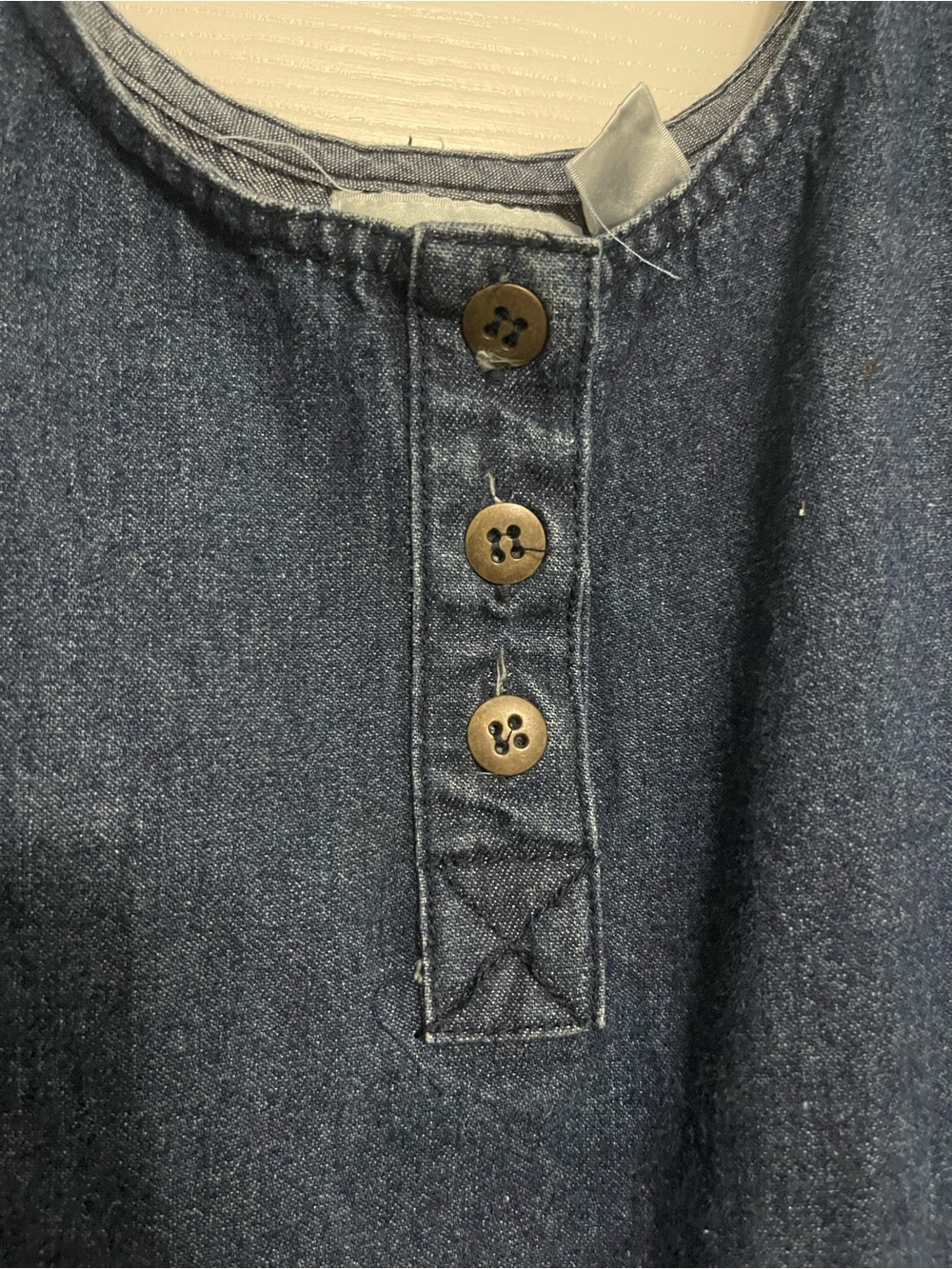 Women’s Miss Liz Vintage Denim Jumper Dress with Pockets - Picture 4 of 7